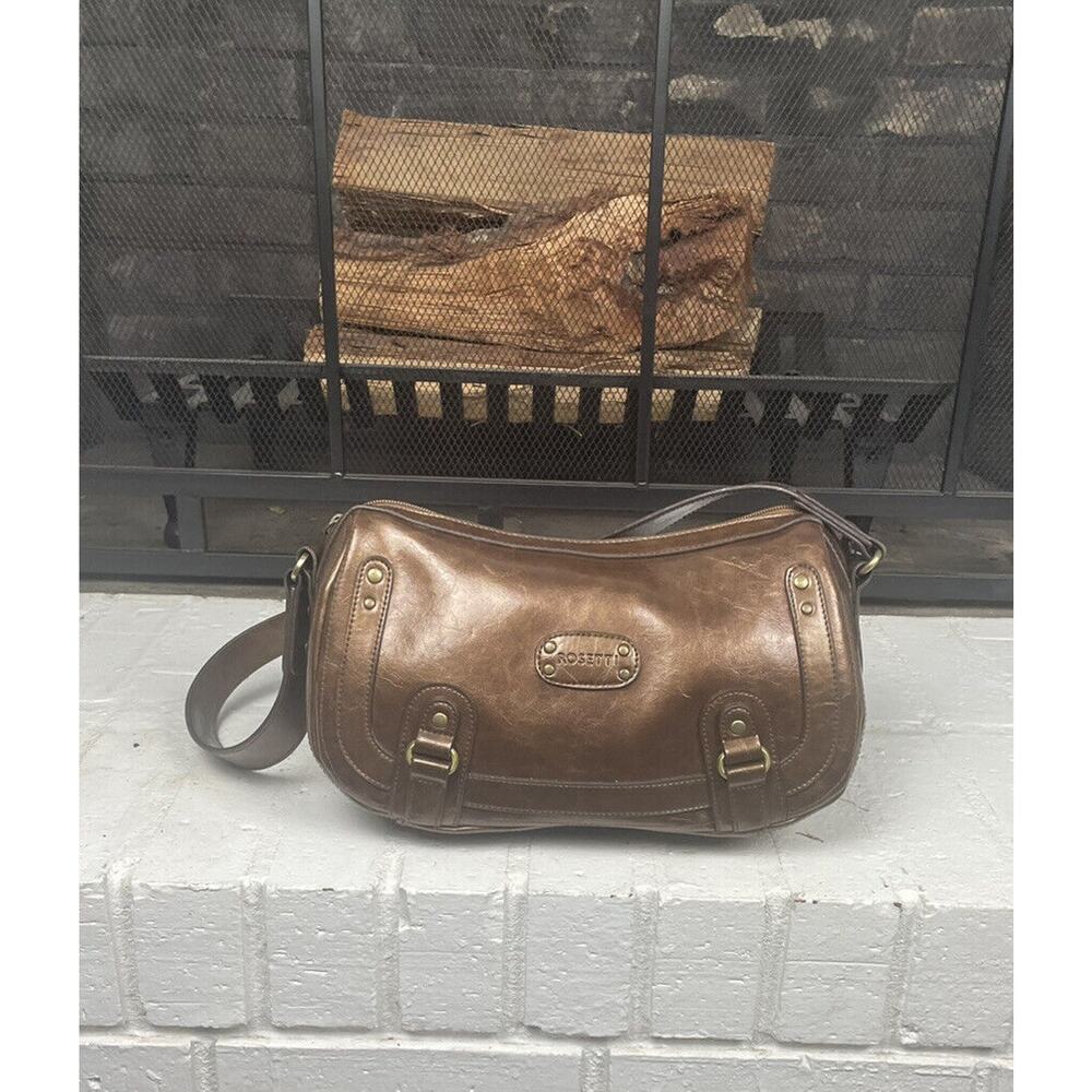 Rosetti Brown Thick Strap‎ Faux Leather Handbag, Purse Medium Size
